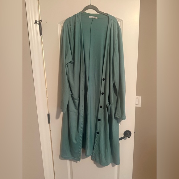 Michelle Mae Sweaters - Seafoam color Cardigan/Duster. 3x